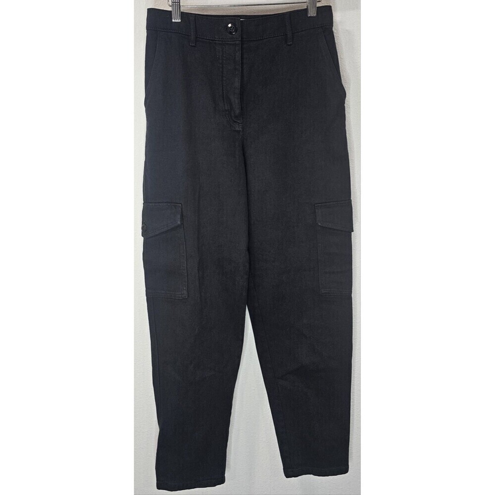 Wilfred Free Jeans Womens Size 8 Button Fly Front Denim Cargo Black Aritzia NEW